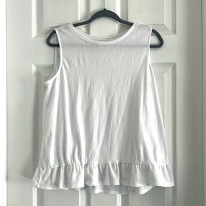 Michael Kors womens white blouse size S with ruffle bottom sleeveless